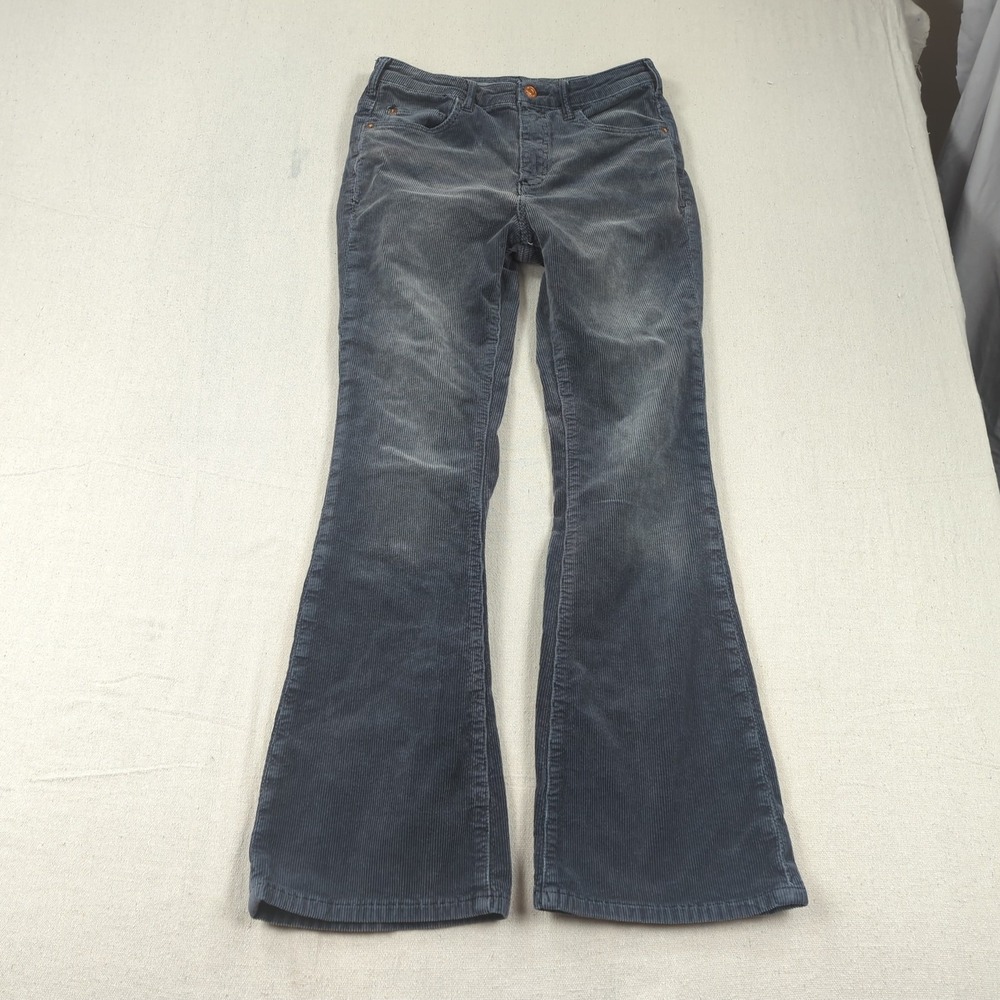 Pilcro Jeans Womens 28 Petite Blue Corduroy Boot Cut Western Boho Cowgirl